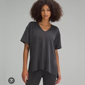 LULULEMON RIBBED SOFSTREME RELAXED TSHIRT IN BLACK 🖤🩶
